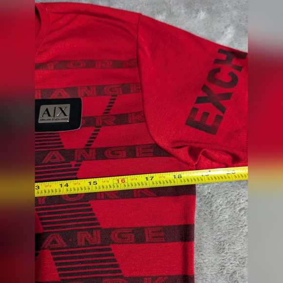 AX Armani exchange V neck tee size small in red - Picture 4 of 6